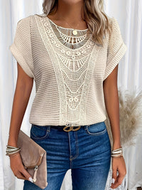 Henrietta | Women's Crochet Lace Short Sleeve Top