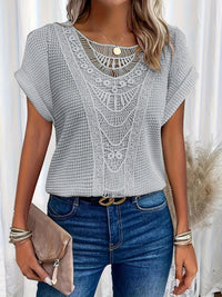 Henrietta | Women's Crochet Lace Short Sleeve Top
