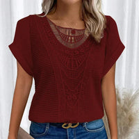 Henrietta | Women's Crochet Lace Short Sleeve Top