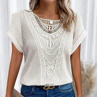 Henrietta | Women's Crochet Lace Short Sleeve Top