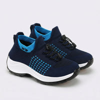 Zaria – Orthopedic Knit Fabric Shoes in Blue & Navy Blue