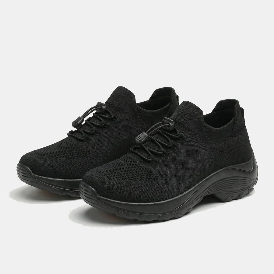 Alouette – Orthopedic Knit Fabric Shoes in Green & Black