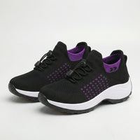 Clementine – Orthopedic Knit Fabric Shoes in Purple & Black
