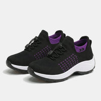 Clementine – Orthopedic Knit Fabric Shoes in Purple & Black