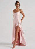 Isabeau - Elegant Draped Satin Muse Gown