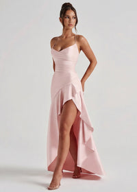 Isabeau - Elegant Draped Satin Muse Gown