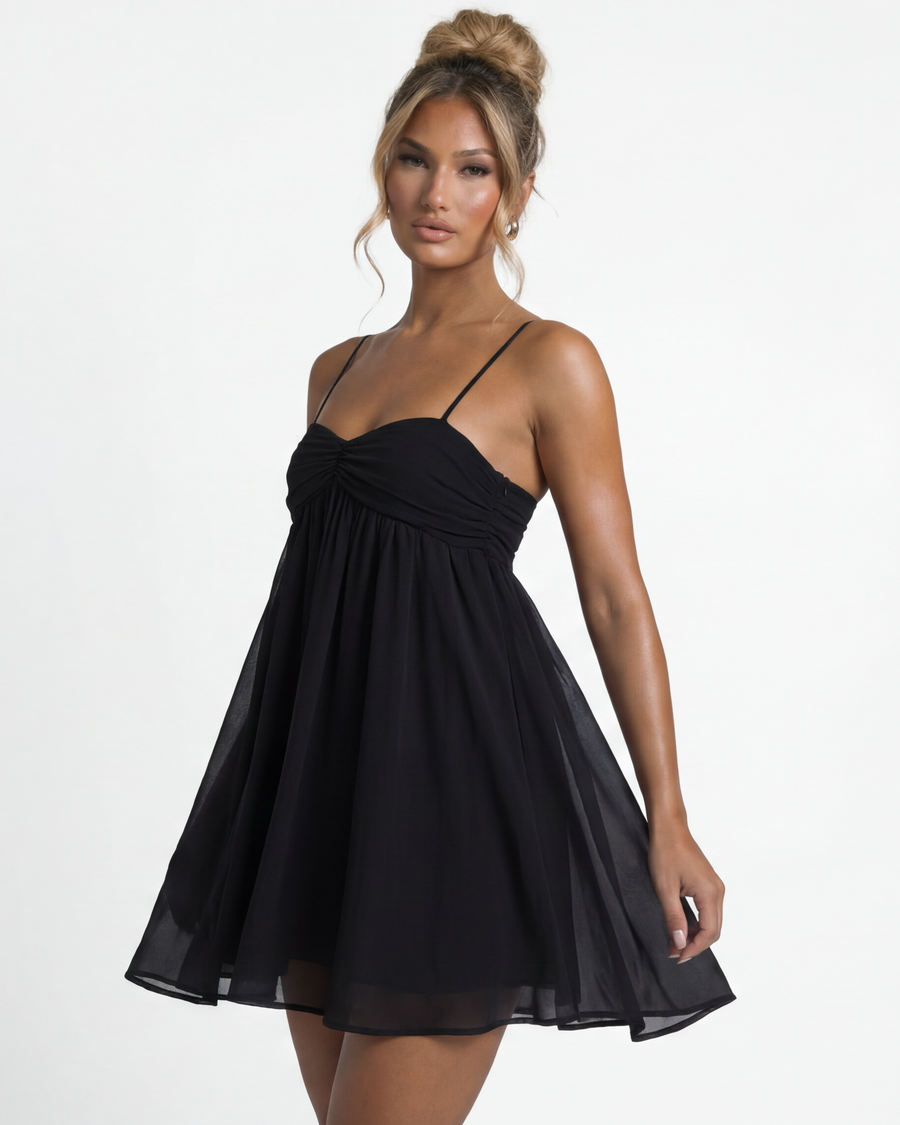 Aisha – Flowy Babydoll Mini Dress