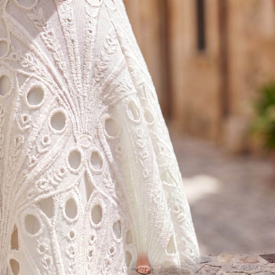 Charity - High Neck Lace Midi Dress