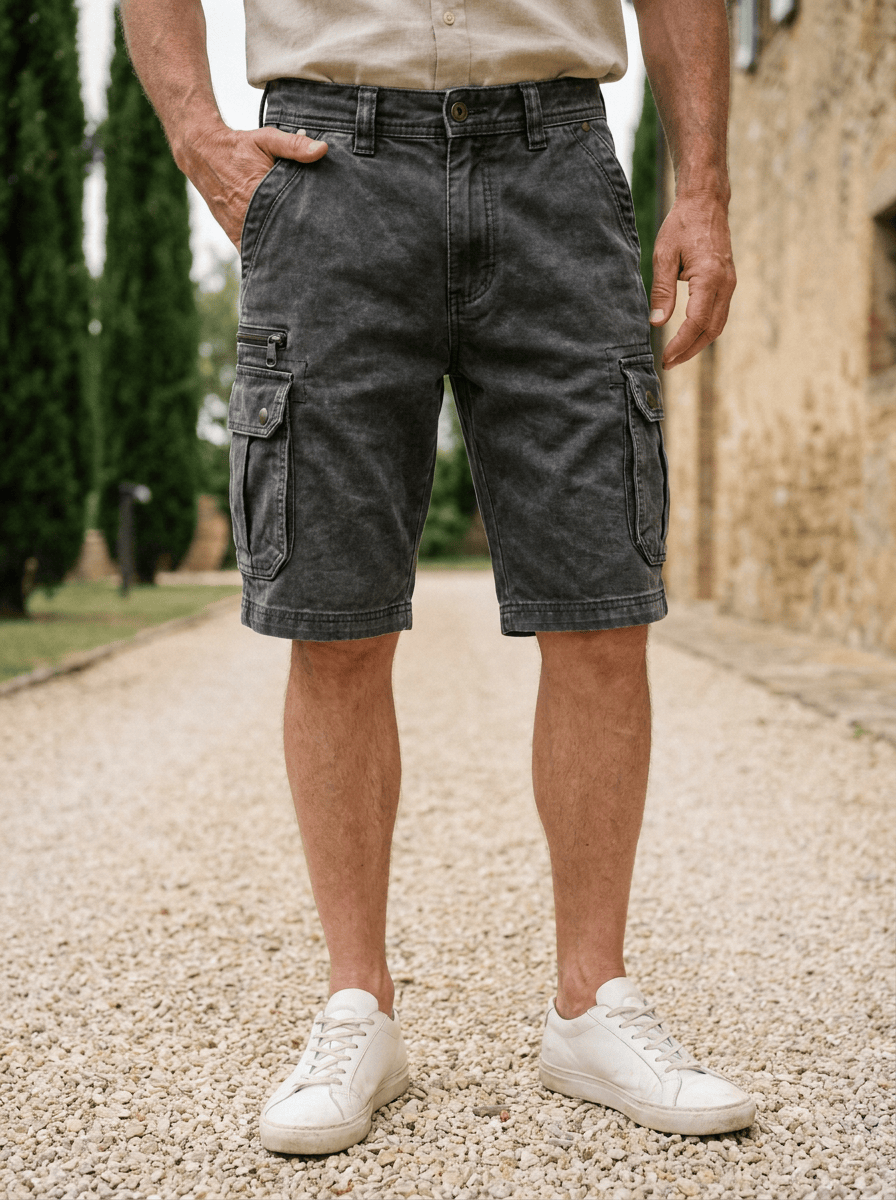 Blaine - Functional Denim Cargo Shorts