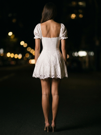 SARA MINI DRESS White back