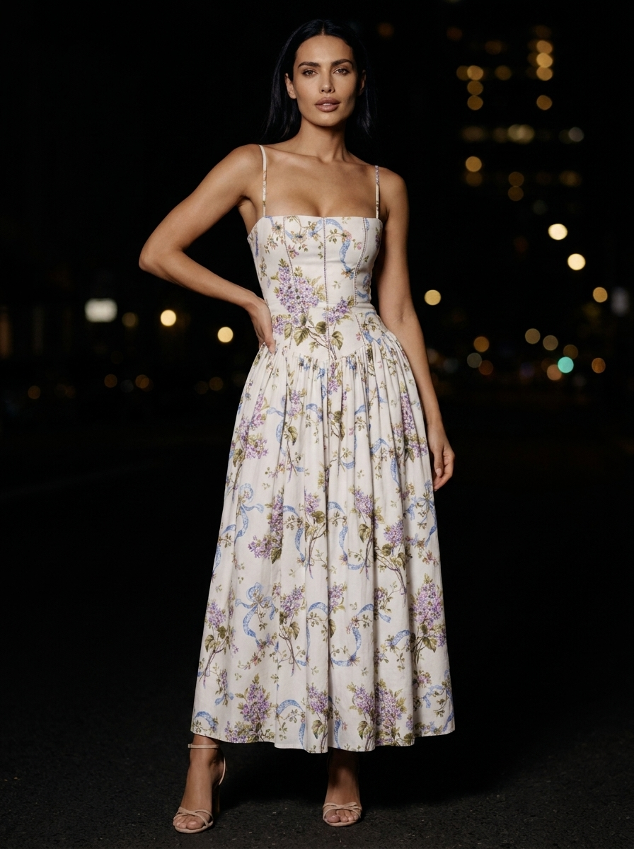 FLORAL MAXI DRESS Garden Bloom front