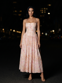FLORAL MAXI DRESS Peach Blossom front