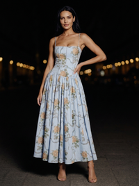 FLORAL MAXI DRESS Sky Garden side