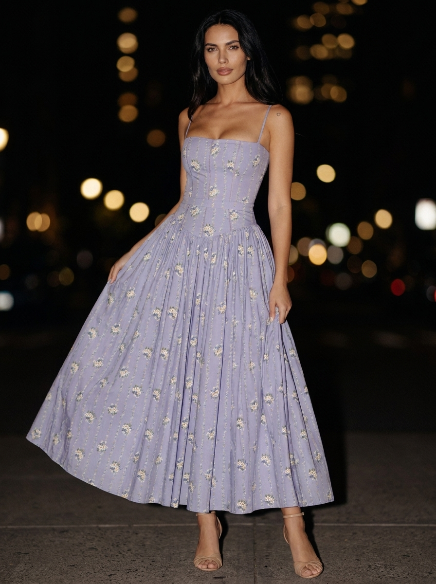 FLORAL MAXI DRESS Midnight Floral side