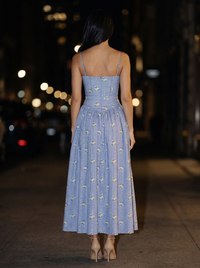 FLORAL MAXI DRESS Midnight Floral back