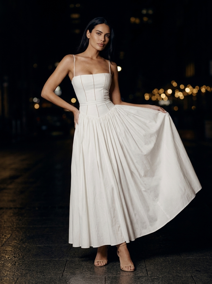 FLORAL MAXI DRESS Pearl White side