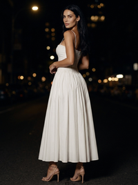 FLORAL MAXI DRESS Pearl White back