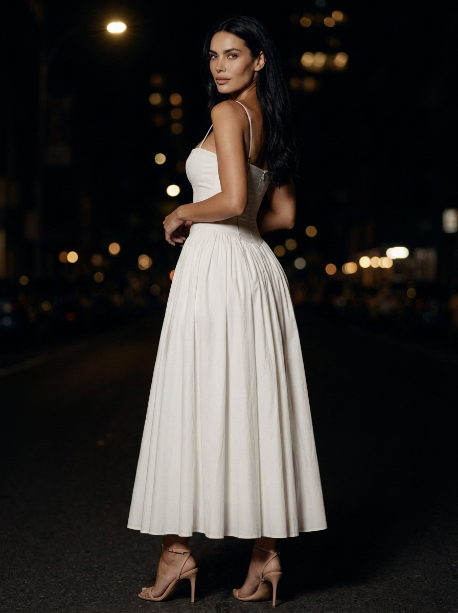 FLORAL MAXI DRESS Pearl White back
