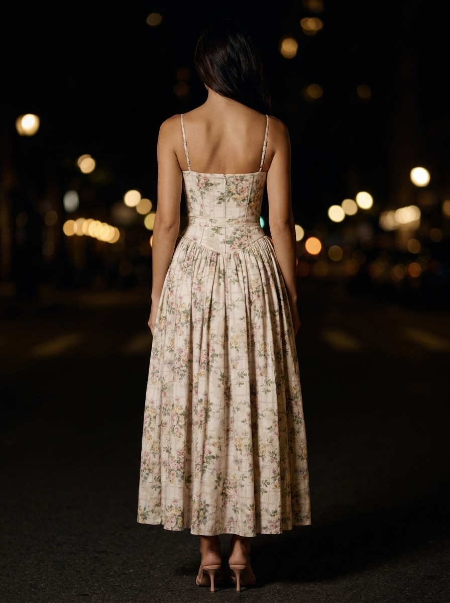 FLORAL MAXI DRESS Golden Floral back