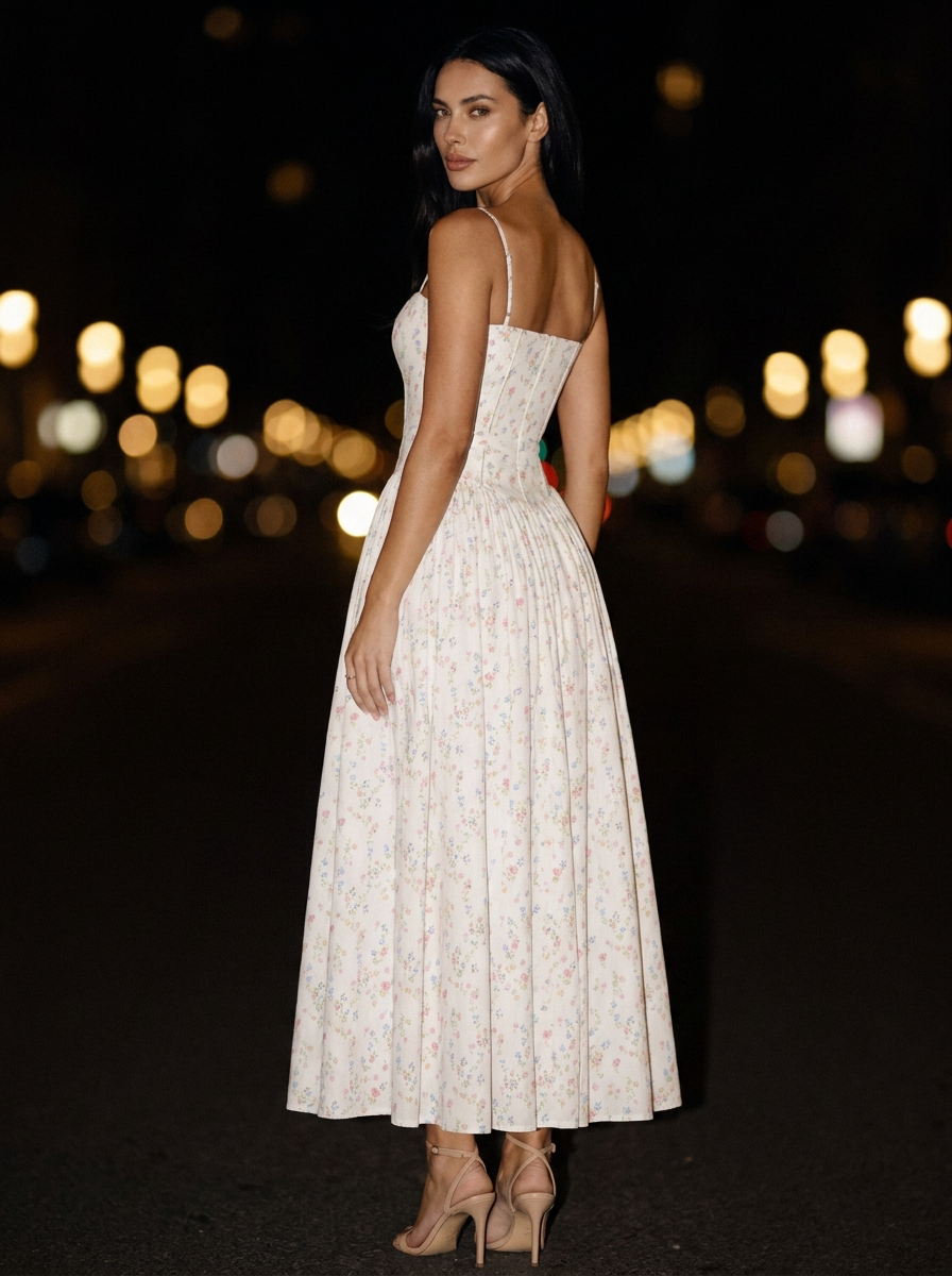 FLORAL MAXI DRESS Whisper Floral back
