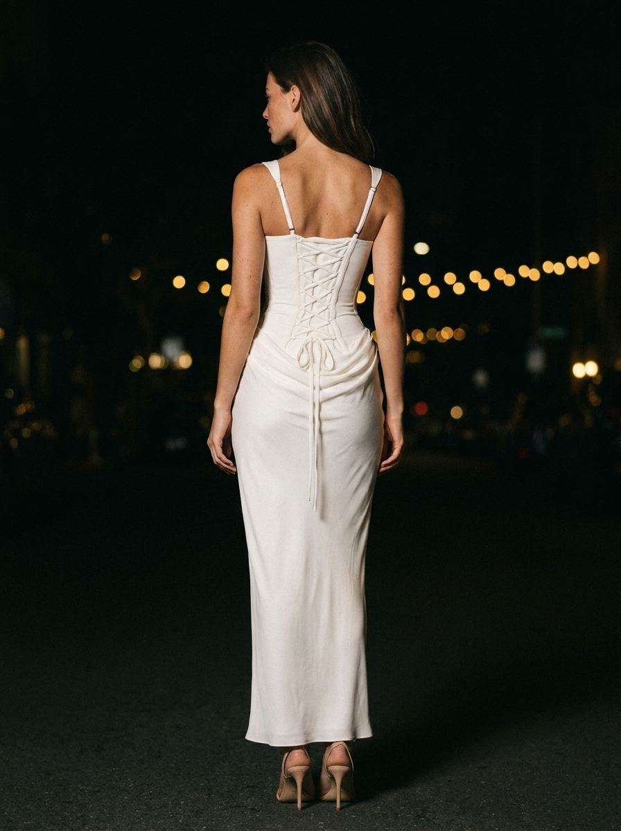 SUKI MAXI DRESS White back