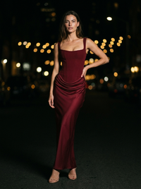 SUKI MAXI DRESS Burgundy front