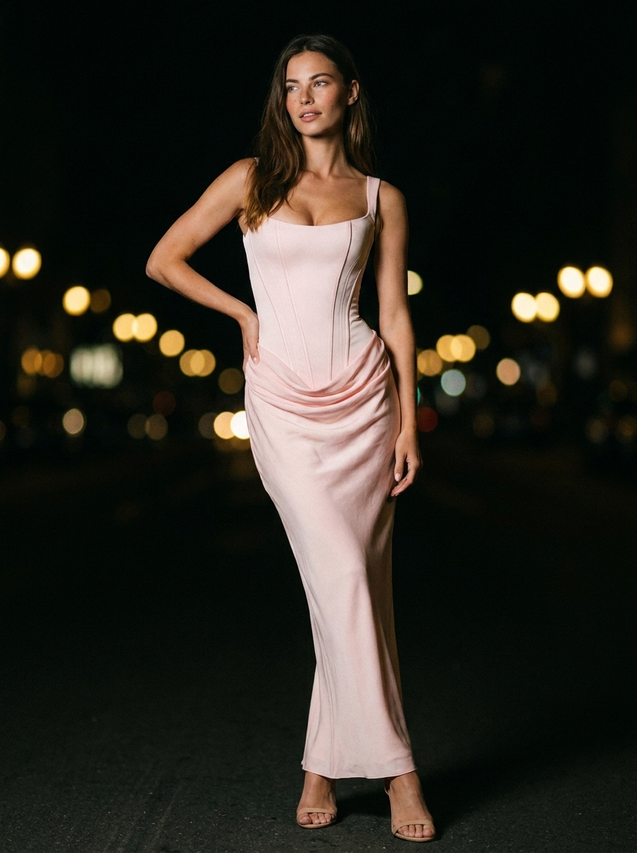 SUKI MAXI DRESS Blush side