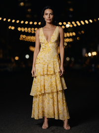 ELINA MAXI DRESS Yellow front
