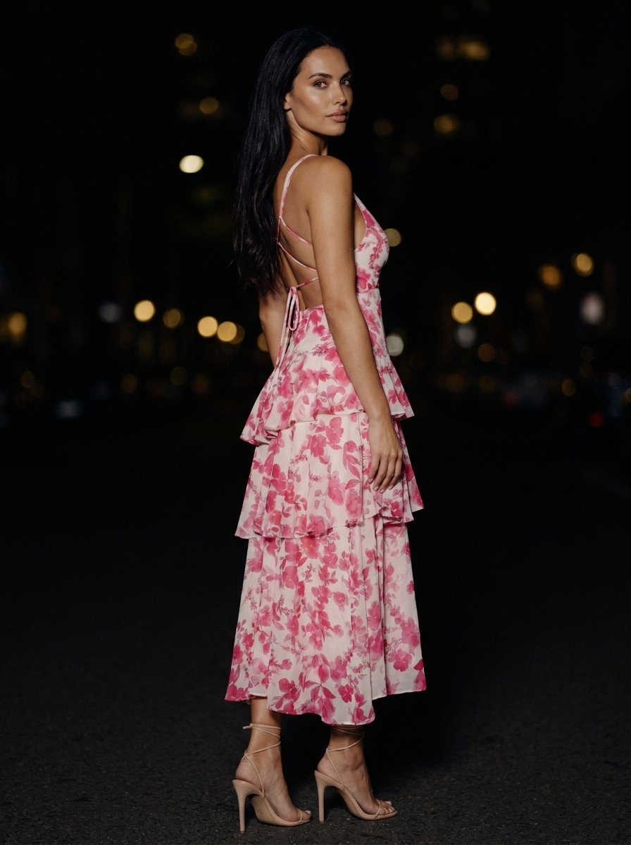 ELINA MAXI DRESS Pink angle