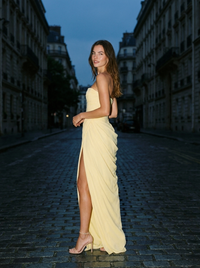 SLOANE MAXI DRESS Yellow ambiance shoulder