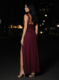 CLAIRE MAXI DRESS Burgundy side