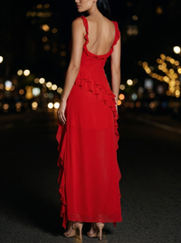 CLAIRE MAXI DRESS Red side