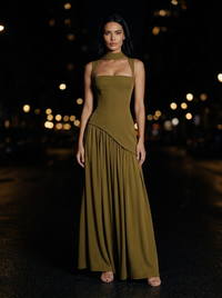 ELEANOR MAXI DRESS Deep Olive back