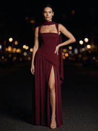 ELEANOR MAXI DRESS Cherry Lacquer side