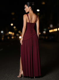 ELEANOR MAXI DRESS Cherry Lacquer back