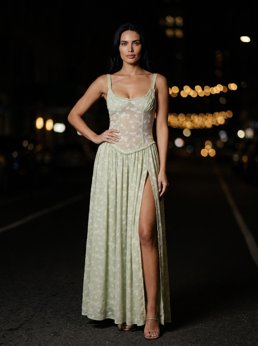 GRACE MAXI DRESS Green front