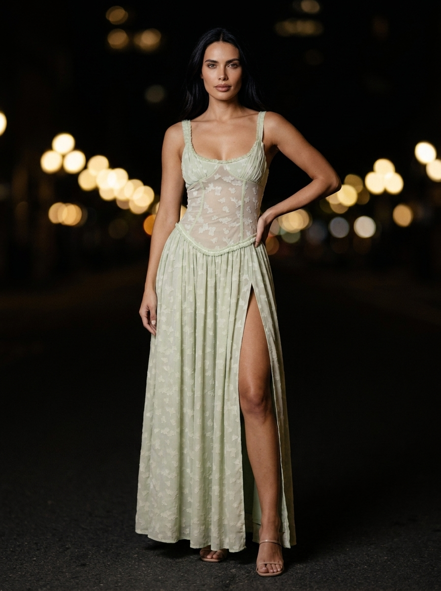 GRACE MAXI DRESS Green side