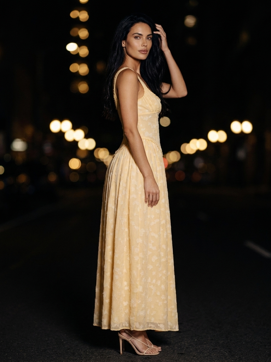 GRACE MAXI DRESS Golden Ivory back