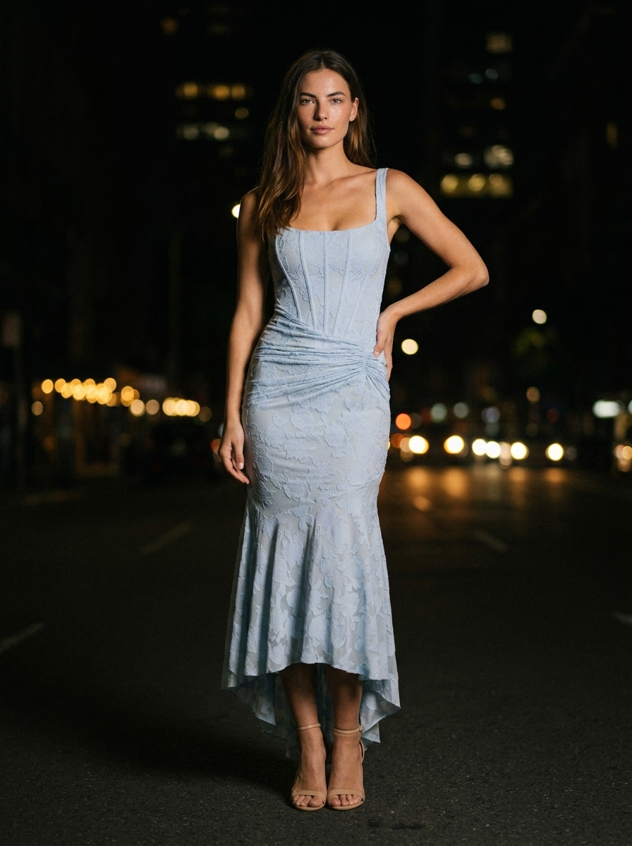 CAROL MAXI DRESS Blue front