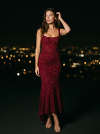 CAROL MAXI DRESS Red front