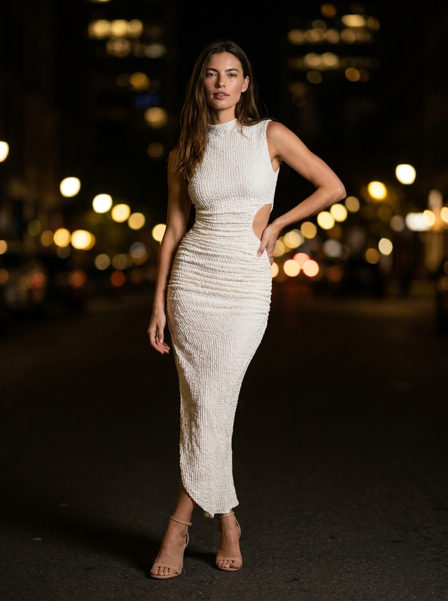 CARA MAXI DRESS Ivory front