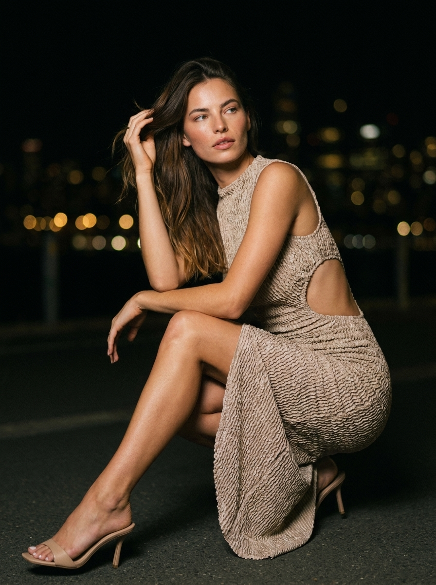 CARA MAXI DRESS Beige side