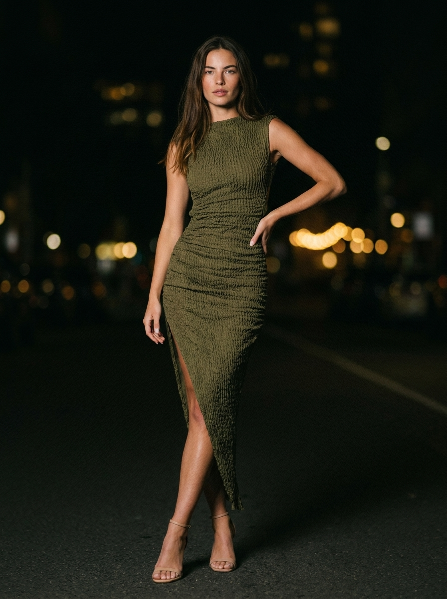 CARA MAXI DRESS Khaki back