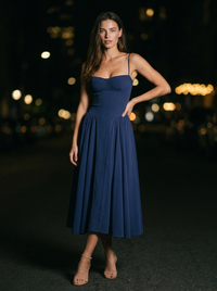 BEA MIDI DRESS Midnight Blue front