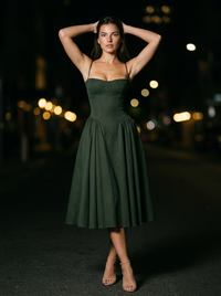 BEA MIDI DRESS Emerald Green side