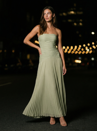 EVI MAXI DRESS Sage Green front