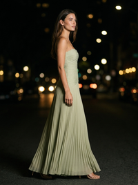 EVI MAXI DRESS Sage Green back