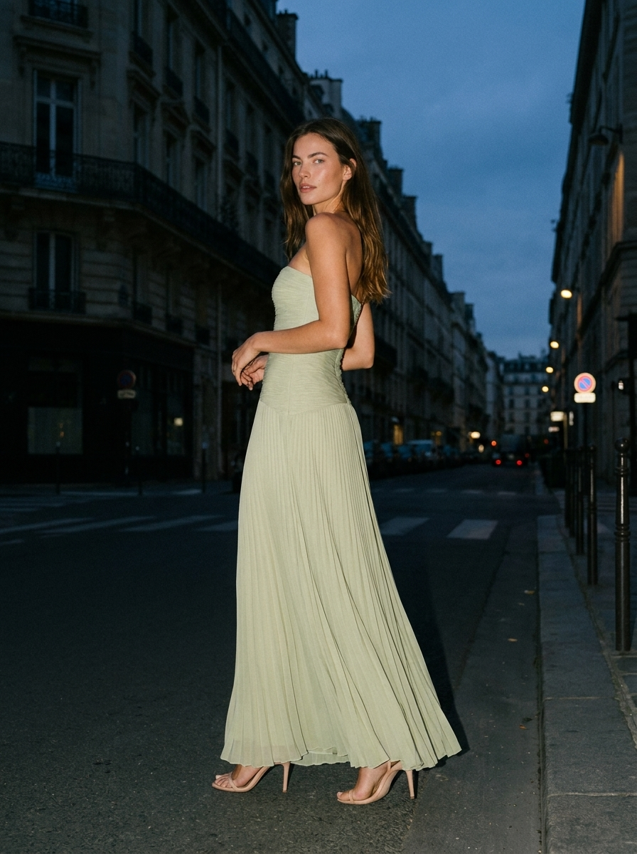 EVI MAXI DRESS Sage Green mood 2