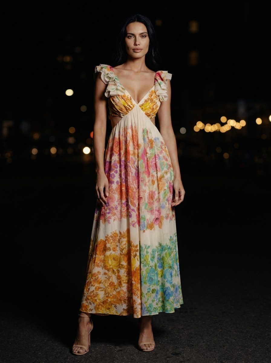 FLORA MAXI DRESS Floral back