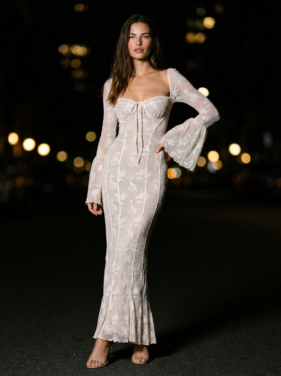 ISABELLA MAXI DRESS White front